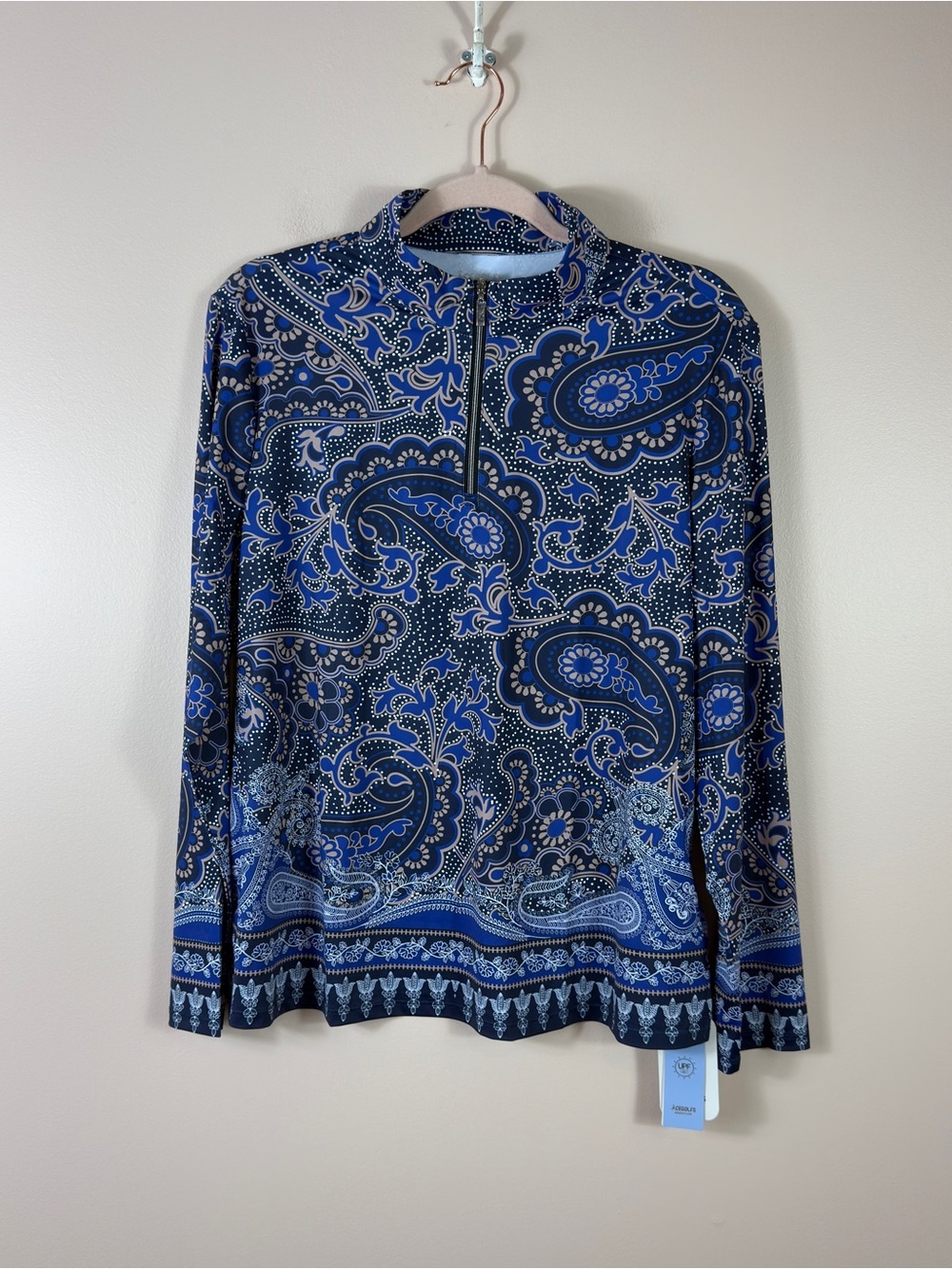 NWT ACEGOLFS womens plus size XXL UPF 50+ long sleeve 1/4 zip popover top